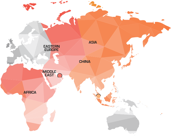 Safron international trading map